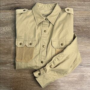Lauren Ralph Lauren Safari Utility Button Down Shirt | Khaki Cotton | Size PM